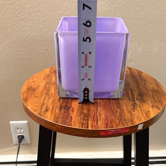 Lavender Telefor Vintage Frosted Glass Cube Vase - Picture 4 of 6